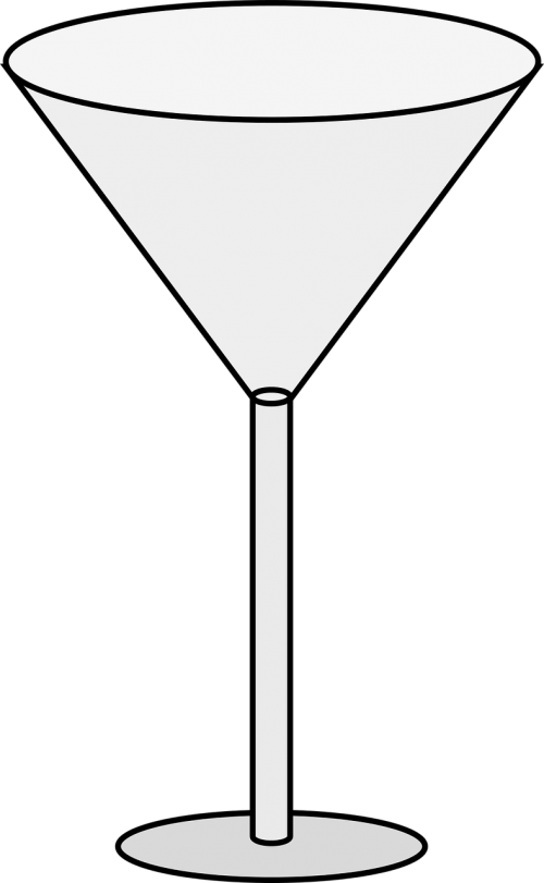 alcohol empty martini glass