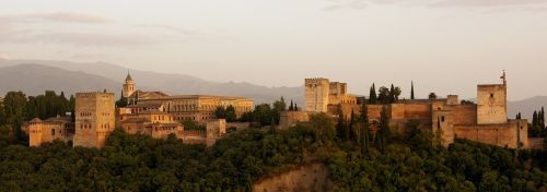 alhambra panorama sunset