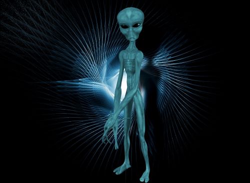 alien figure background