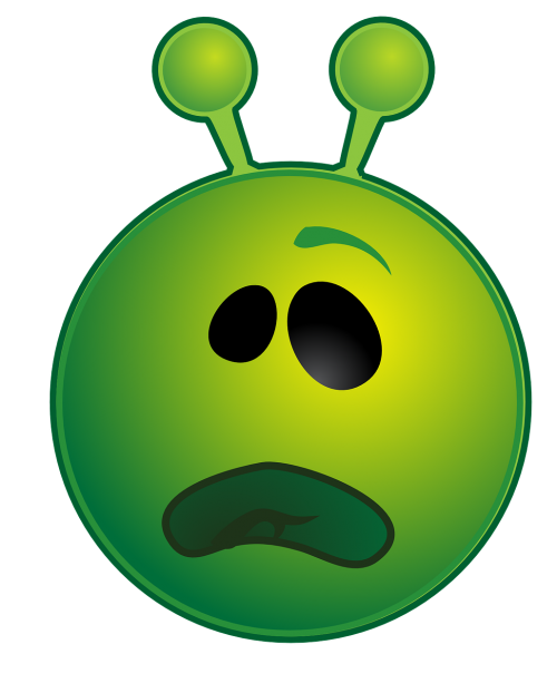 alien green unhappy