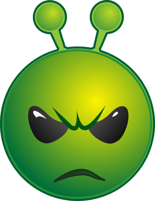 alien unhappy emoticon