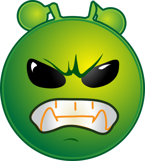 alien furious emoticon