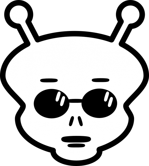 alien sunglasses cartoon