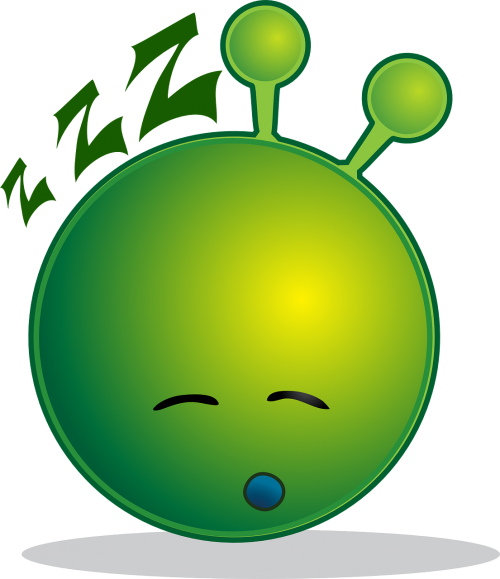 alien smiley sleepy