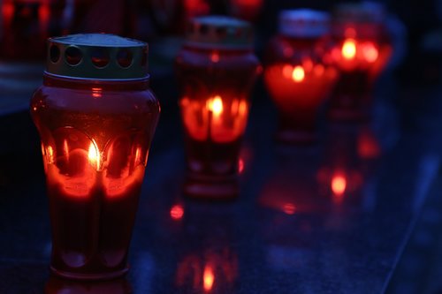 all saints  red candles  lantern
