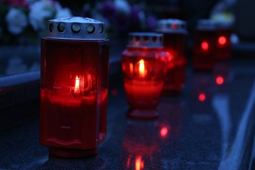 all saints  red candles  lantern
