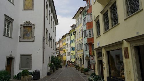 alley houses facades bozen
