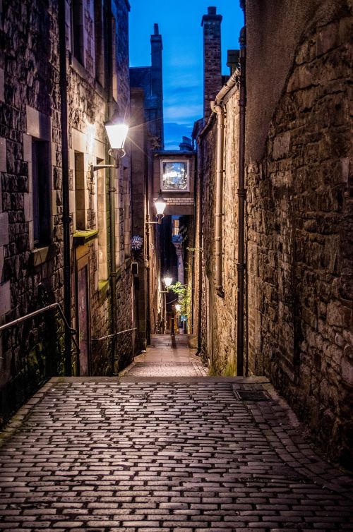 alley cobblestones old town