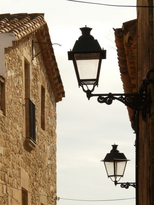 alley road street lanterns