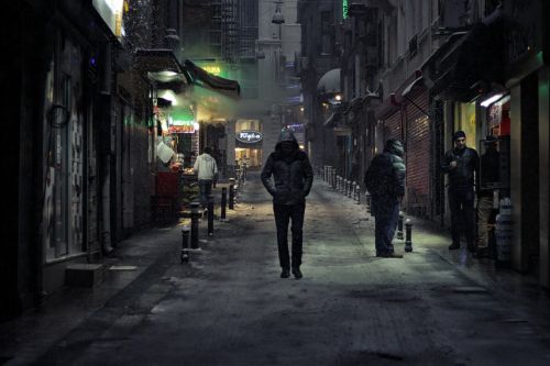 alone walking night