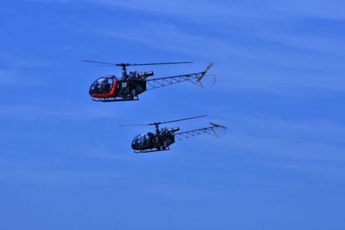 Alouette Ii Helicopters Taking To T
