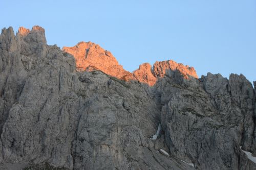 alpenglühen mountains wilderkaiser