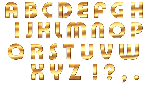 alphabet  letters  gold