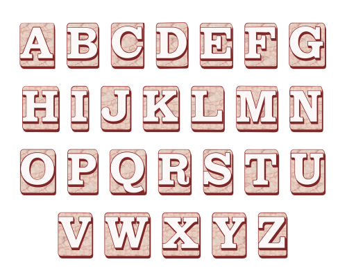 alphabet abc pink