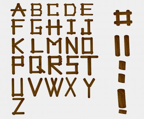 Alphabet From Wood Ice-cream Stick