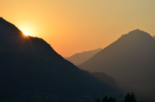 alpine sunset abendstimmung