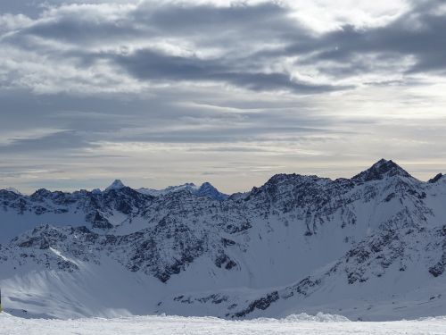 alpine mountain range panorama