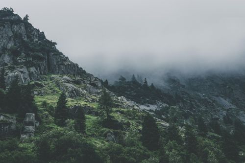 alpine cliff clouds