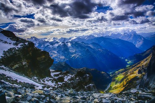 alpine panorama mountain summit