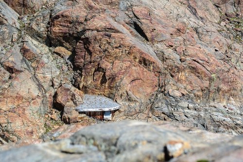 alpine  rock  rocks hut