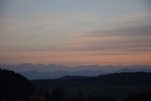 alpine sunset mountains