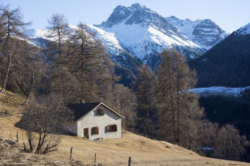 alpine hut mountains hut