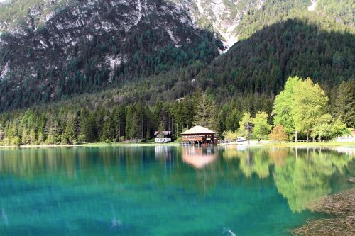 alpine lake water bergsee