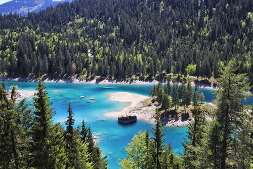 alpine lake  blue  water