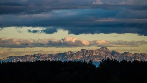 alpine panorama  säntis  sunset