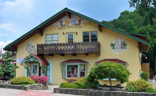 alpine village store front german town