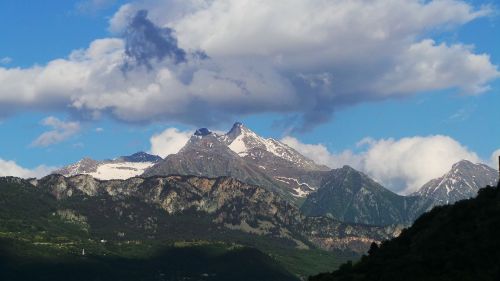 alps mountains clouds