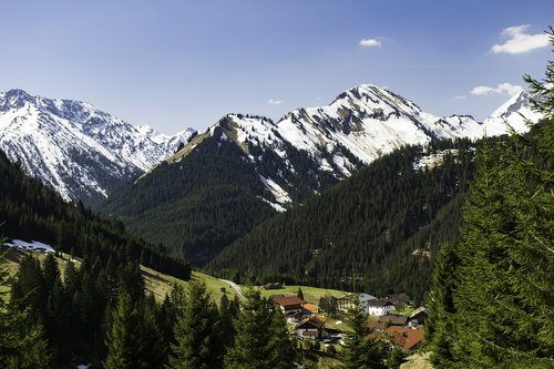 alps  village  mountains