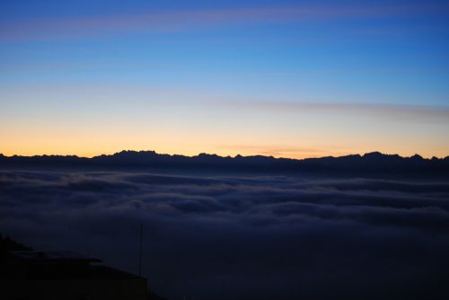 alps sunrise sea of fog