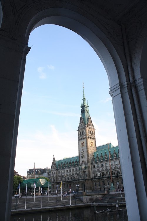 alsterarkaden  town hall  hamburgensien