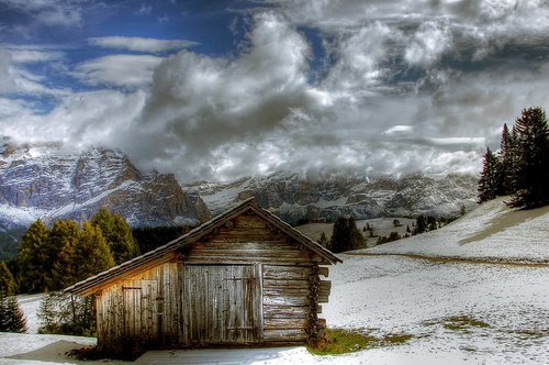 alta badia  winter  snow