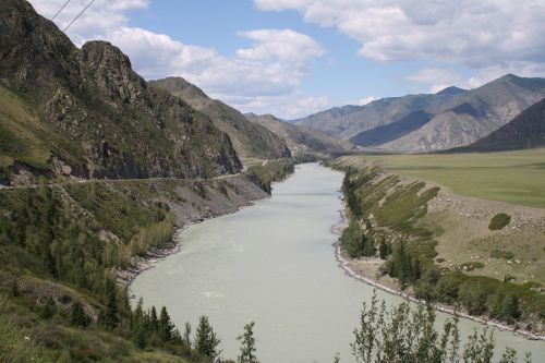 altai katun mountain river