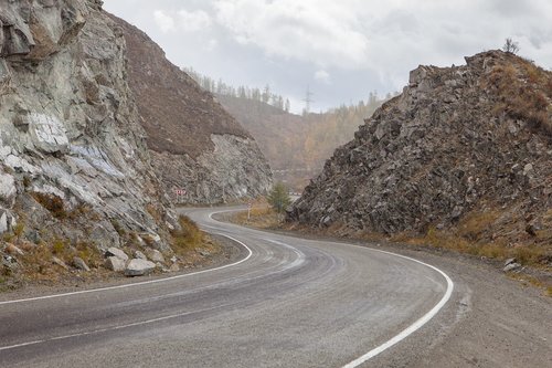 altai  road  mountains