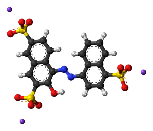 amaranth sodium azo dye molecule