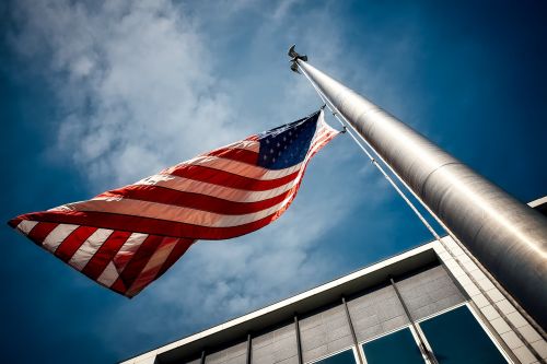 american flag sky