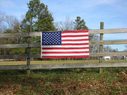 american flag fence