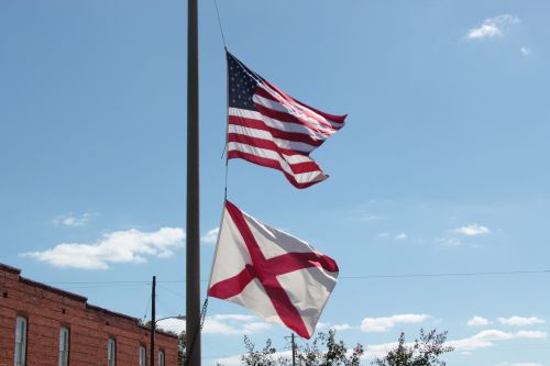 American And Alabama Flags