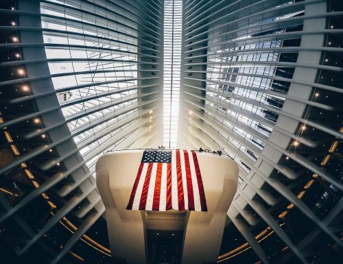 american flag architecture building