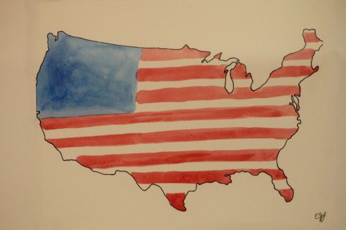 american flag usa painting