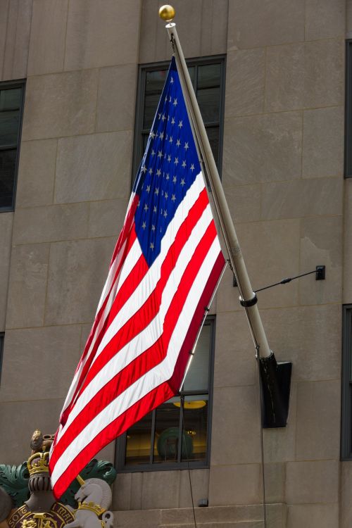 American Flag In The City