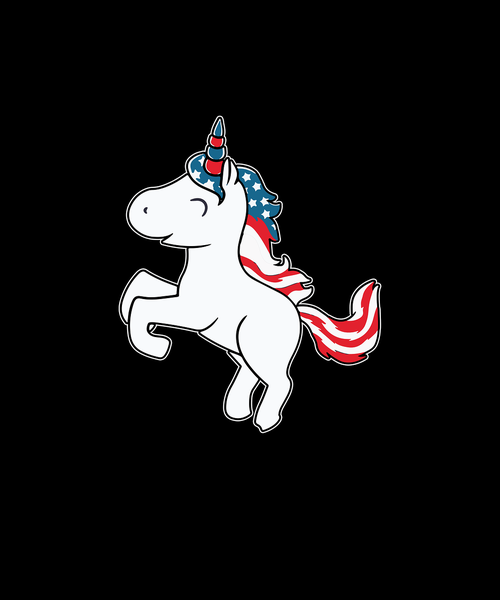 americon  unicorn  american flag