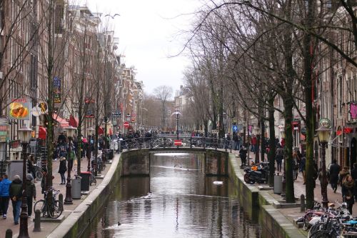 amsterdam canals street scene