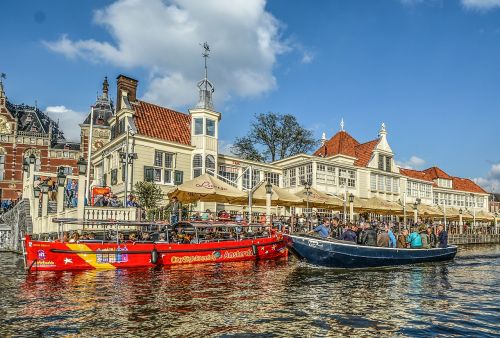 amsterdam boats colorful