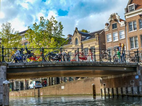 amsterdam bridge bicycles
