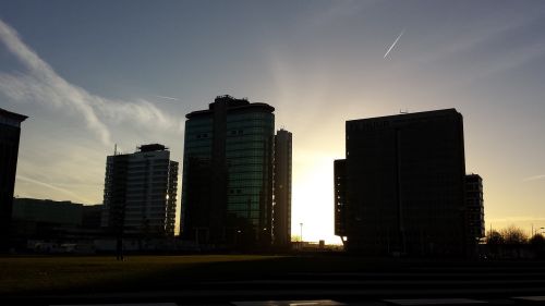 amsterdam sunset building