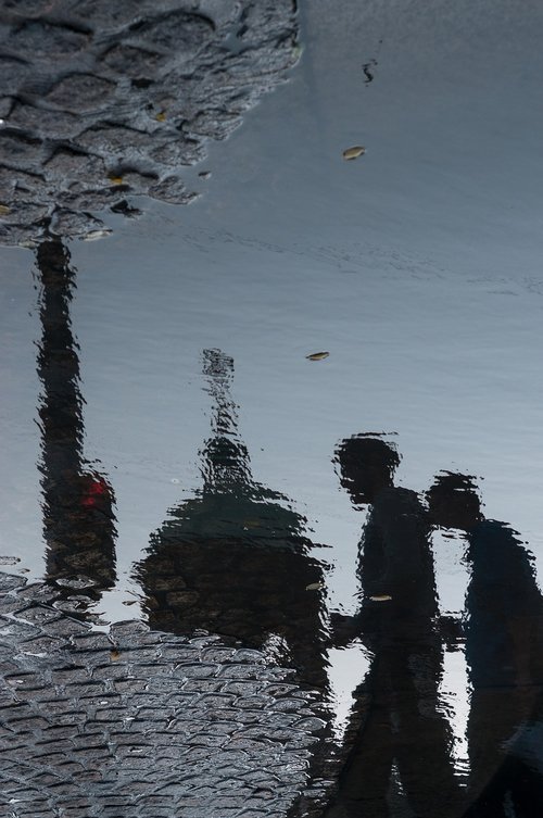 amsterdam  puddle  mirror image